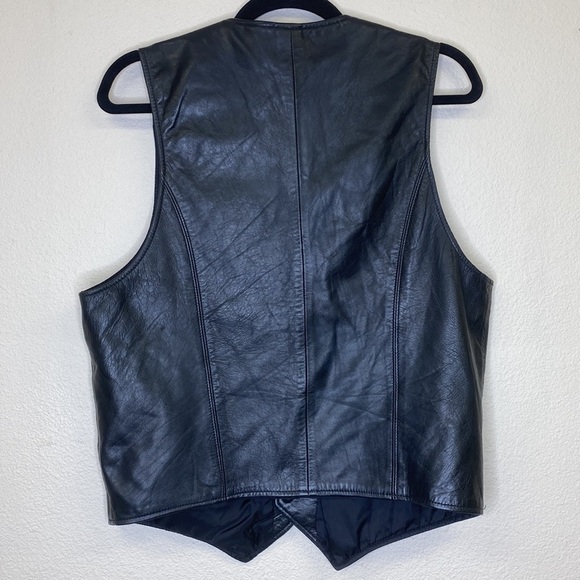 Leather Vest by T W - Tannery West Men's Size Medium - Picture 6 of 7